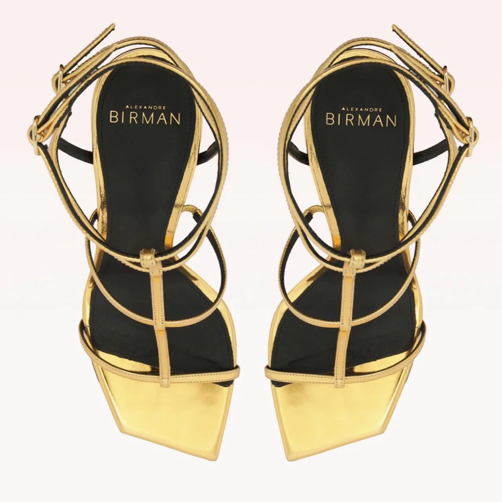 NIB [Alexandre Birman] Amanda 100 Golden Heel Stilettos Women's Multiple Sizes - Picture 6 of 16